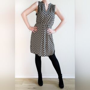H&M Black and White Soft Midi Dress, Size 10